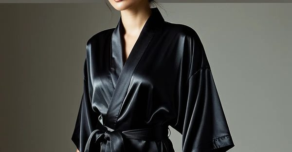 Kimono satin femme : l'élégance douce du noir moderne